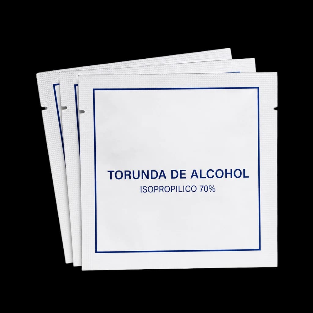 Torundas de alcohol isopropílico, Paquete de 100