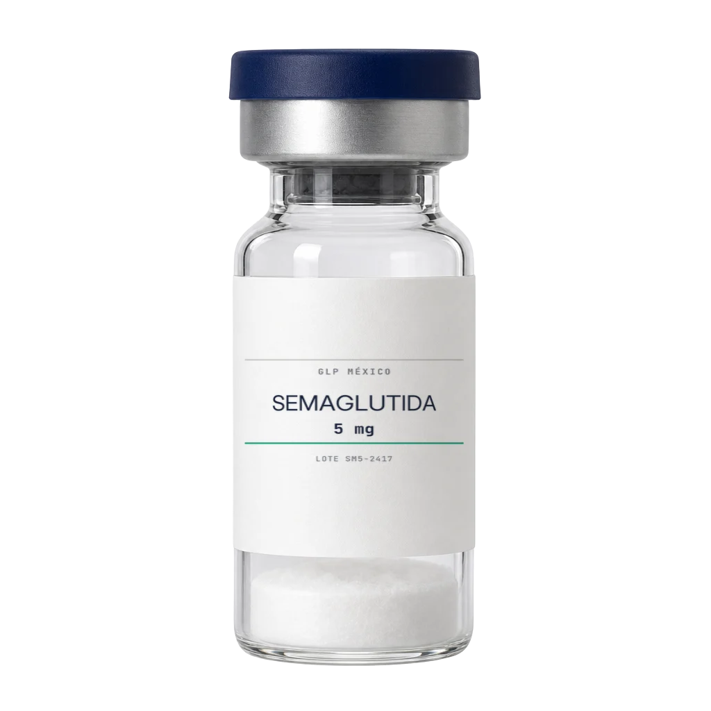 Vial de Semaglutida 5 mg liofilizado para investigación