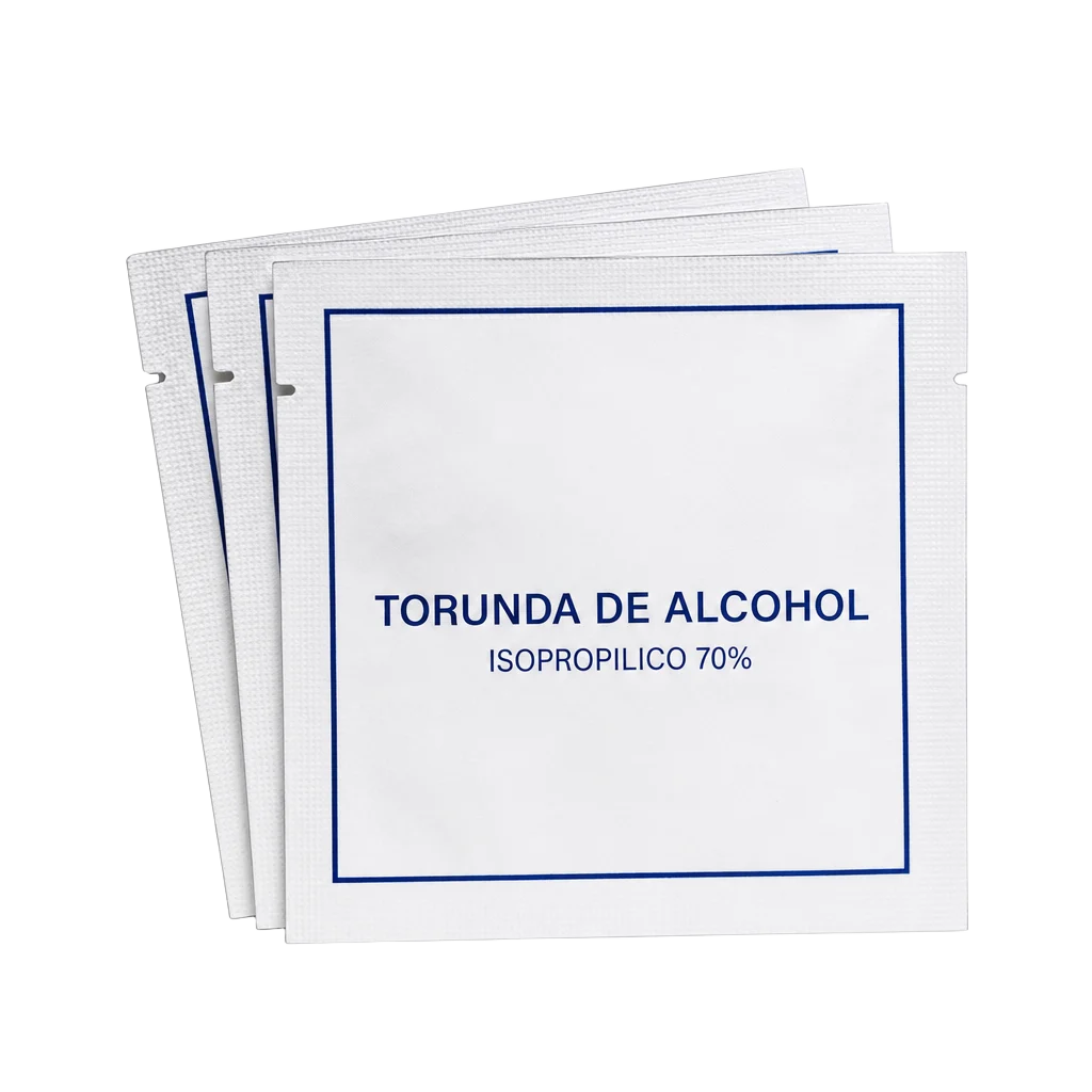 Torundas de alcohol isopropílico, paquete de 100, insumo de laboratorio para reconstitución de péptidos liofilizados